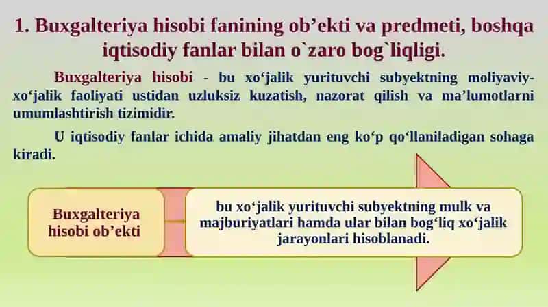 Buxgalteriya hisobi fanining predmeti va uning tadqiqot usullari 3