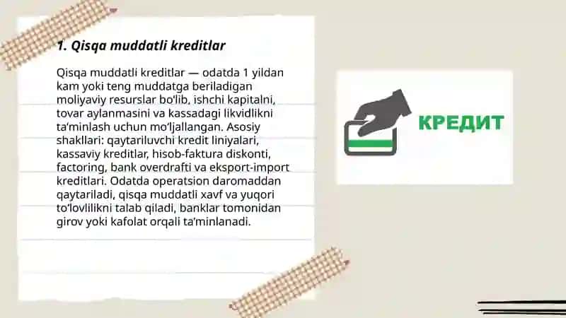 Qisqa muddatli kreditlar 3