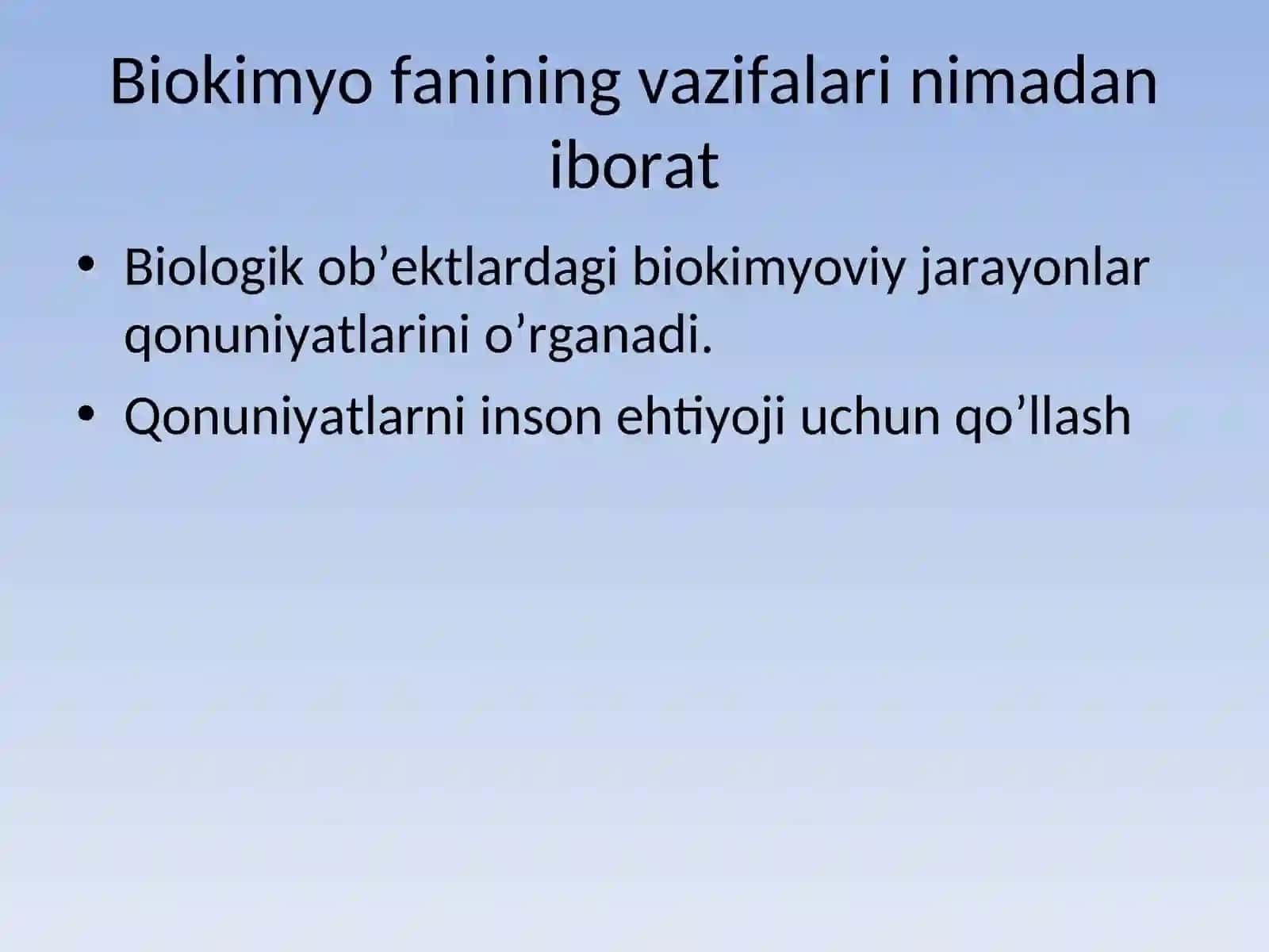 Biokimyo fanining predmeti, rivojlanish tarixi 3