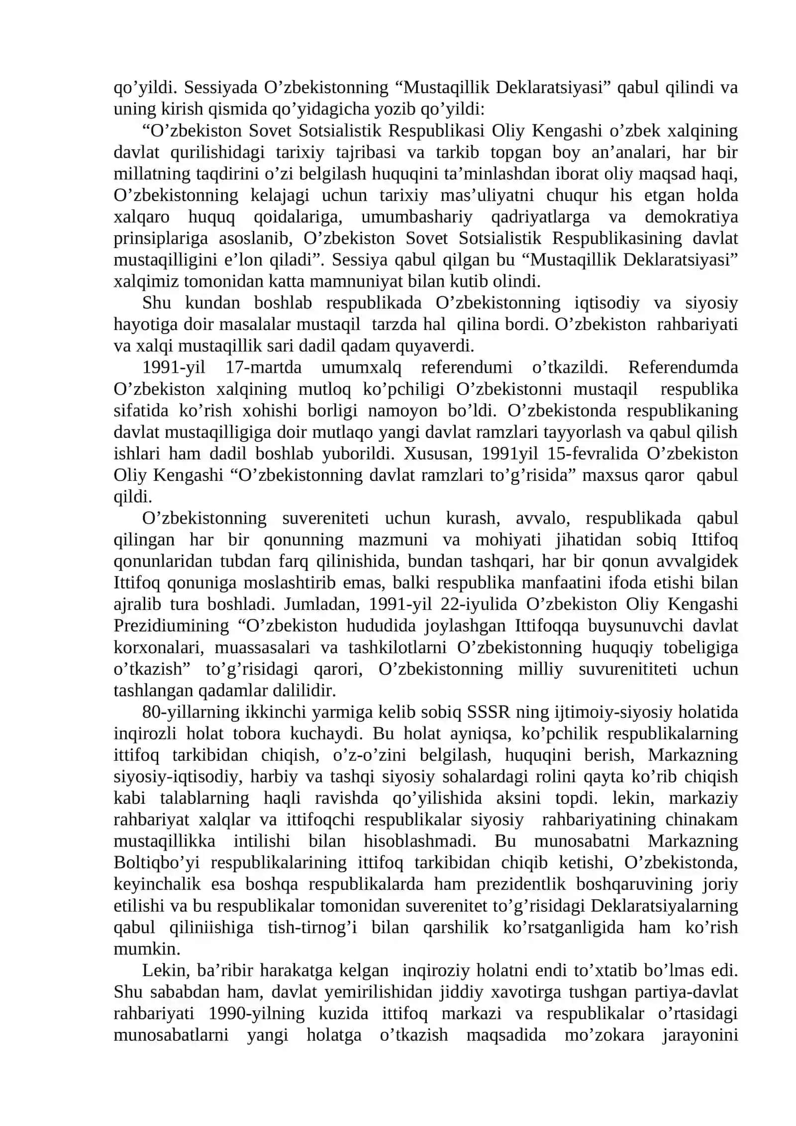 MUSTAQIL O’ZBEKISTON RESPUBLIKASINING TASHKIL TOPISHI VA UNING TARIXIY AHAMIYATI 3