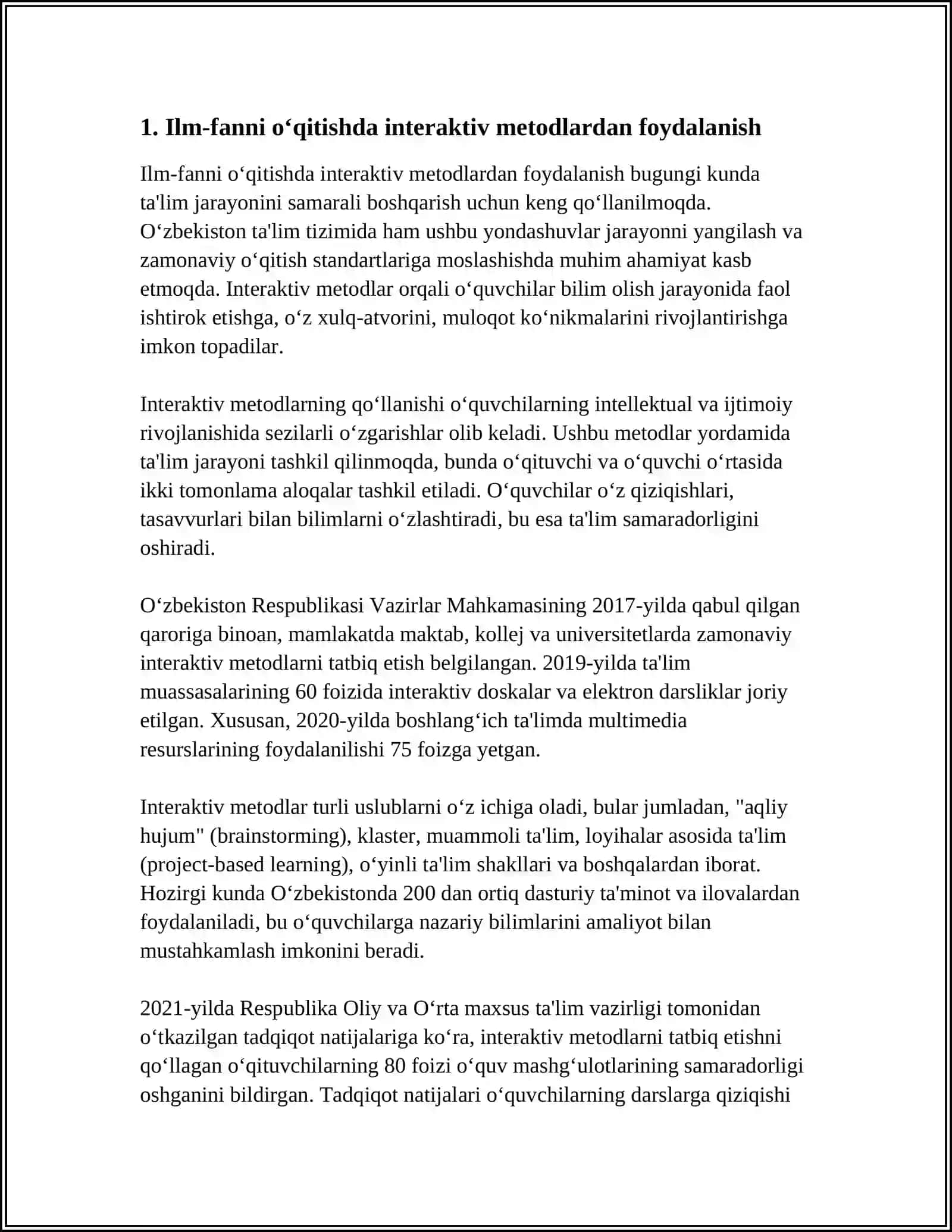 TABIIY FANLAR (SCIENCE)VA "GEOGRAFIYA" FANLARINI OʻQITISHDA INNOVATSION PEDAGOGIK TEXNOLOGIYALARNI JORIY ETISH BOYICHA USLUBIY TAVSIYALAR ISHLAB CHIQISH 3