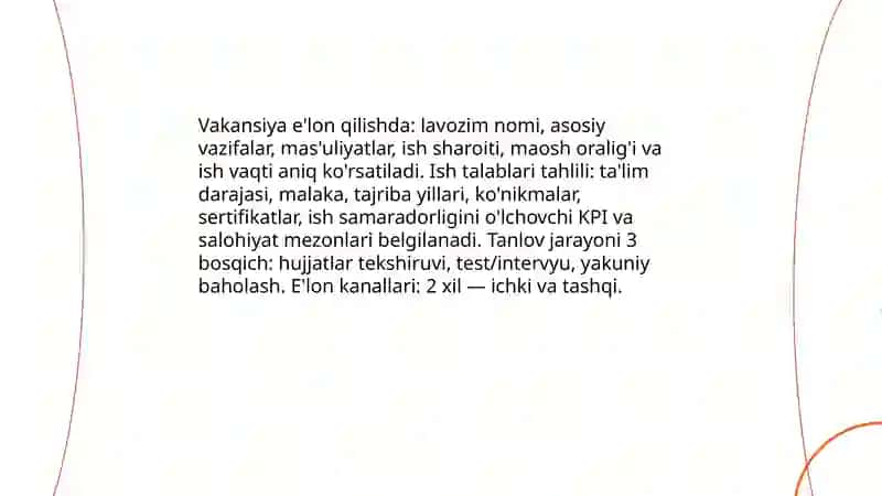 Ishga qabul qilishda tanlov turlari va baholash 3