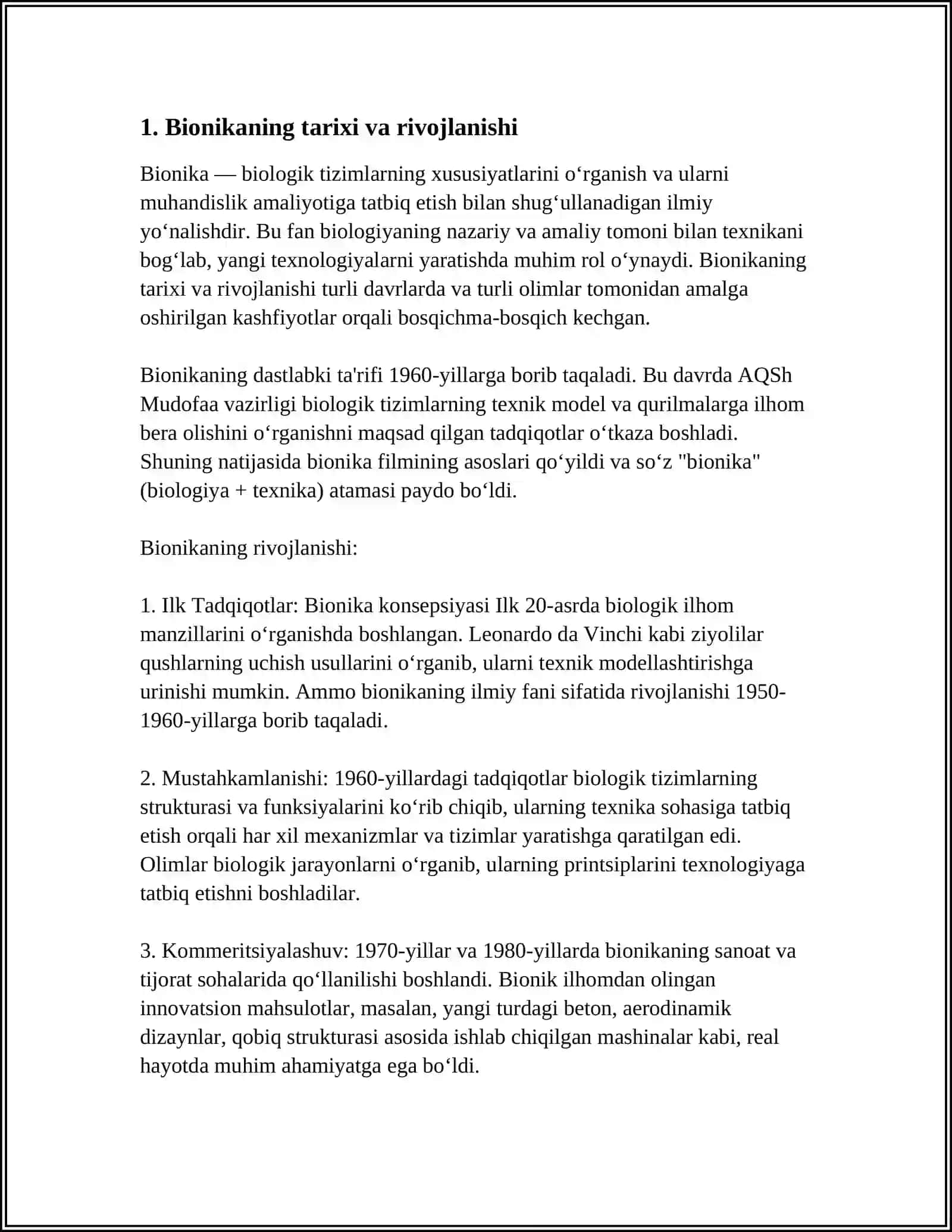 BIONIKA ASOSLARI VA UNI INSON HAYOTIDAGI O'RNI 3