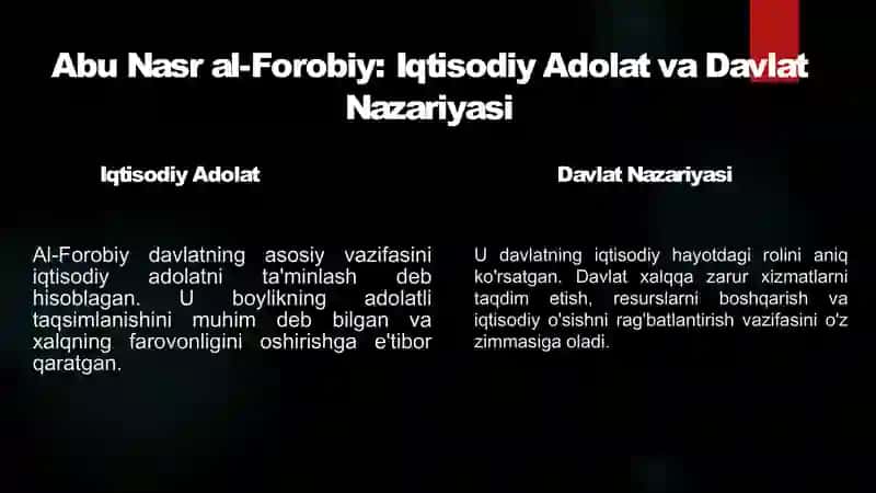 O'rta Osiyo Mutaffakirlari: Iqtisodiy G'oyalar 3