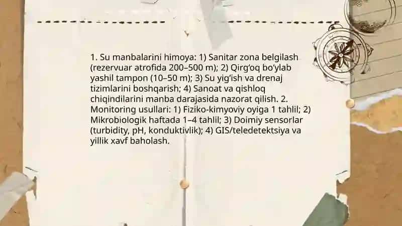 Ichimlik suvi sifatini yaxshilashning asosiy usullari 3