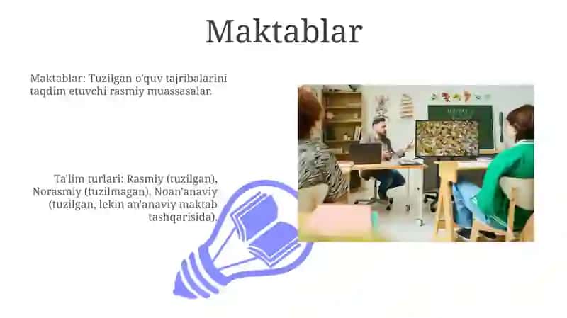 Ta'lim turlari va ta'lim tashkil etish shakllari 3