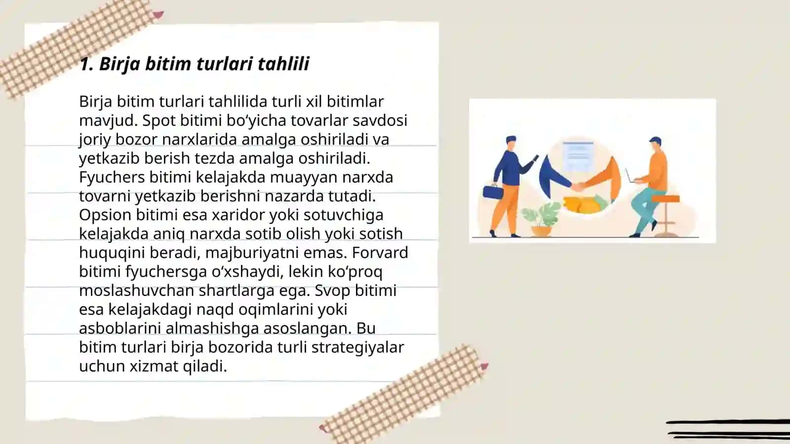 Birja bitim turlari tahlili 3