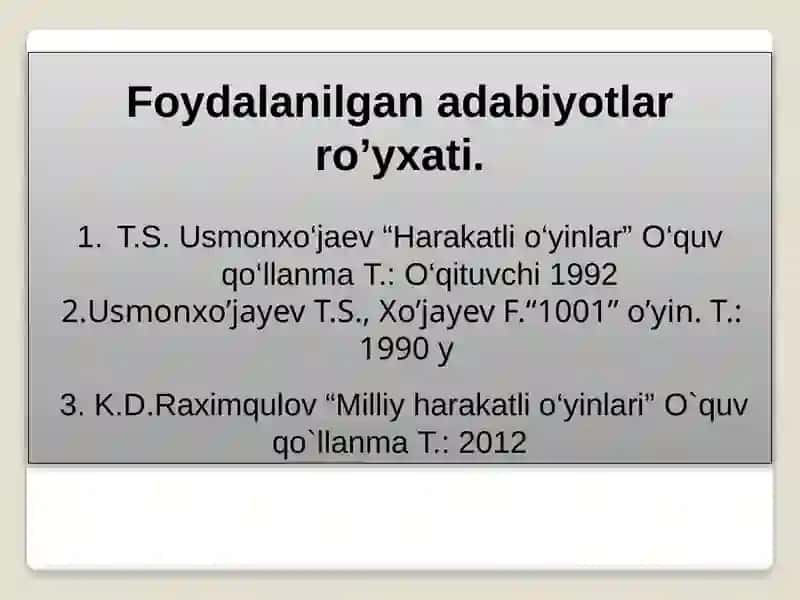 Milliy vaharakatlio’yinlarni o’qitish metodikasi 3