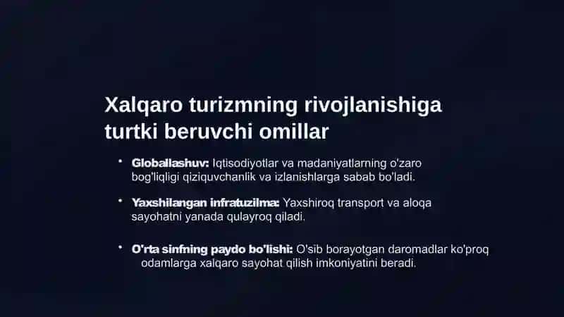 Xalqaro turizm bozoriga kirish 3