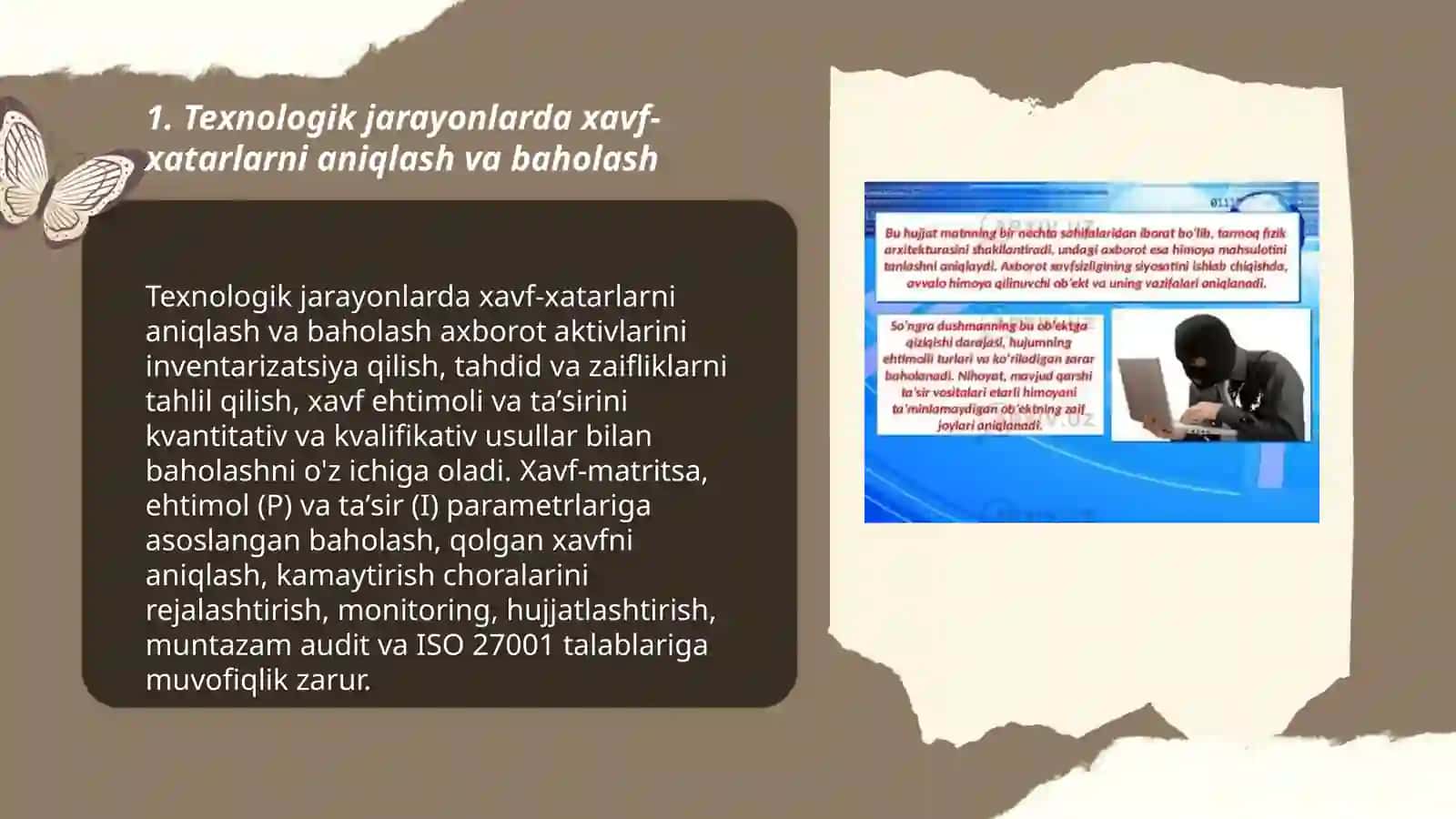 Texnologik jarayonlarda xavf-xatarlarni aniqlash va baholash 3