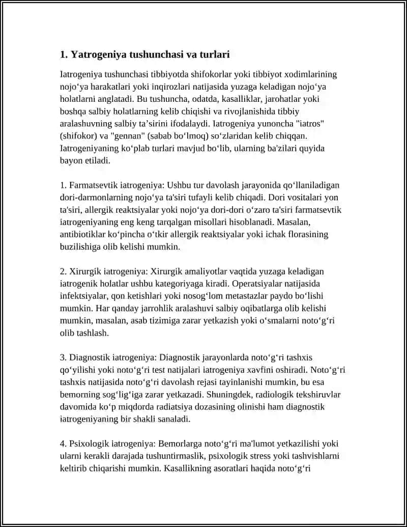 XOZIRGI ZAMON TIBBIYOTIDA YATROGENIYA MUAMMOLARI 3