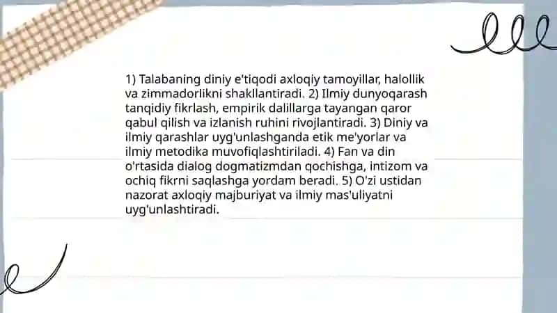 Talaba e’tiqodi, dunyoqarashi, o’zini o’zi nazorat qilishi 3
