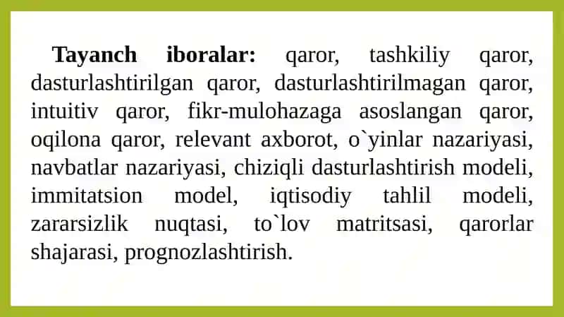 Boshqaruv qarorlarining qabul qilish tartibi 3