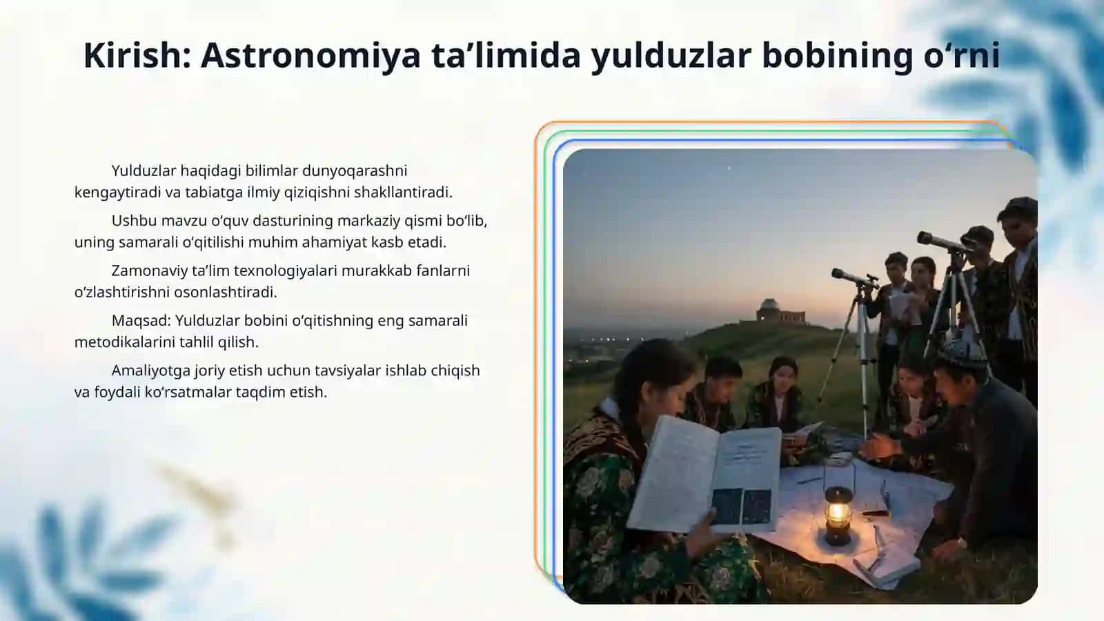 Yulduzlar bobini oʻqitish metodikasi 3