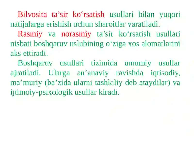 BOSHQARUV USULLARI 3