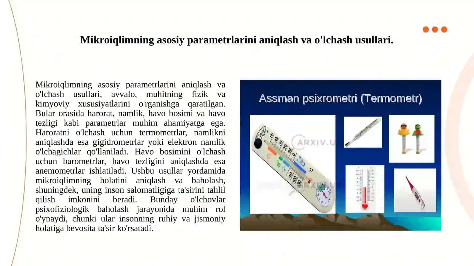 Mikroiqlim parametrlarini majmuali psixofiziologik baholash 3