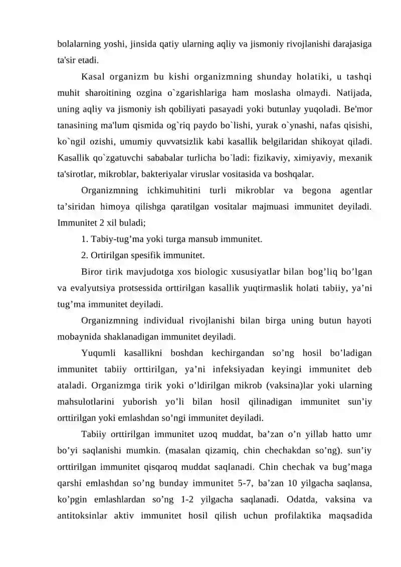 Inson salomatligi. Soglom va kasal organizm haqida 3