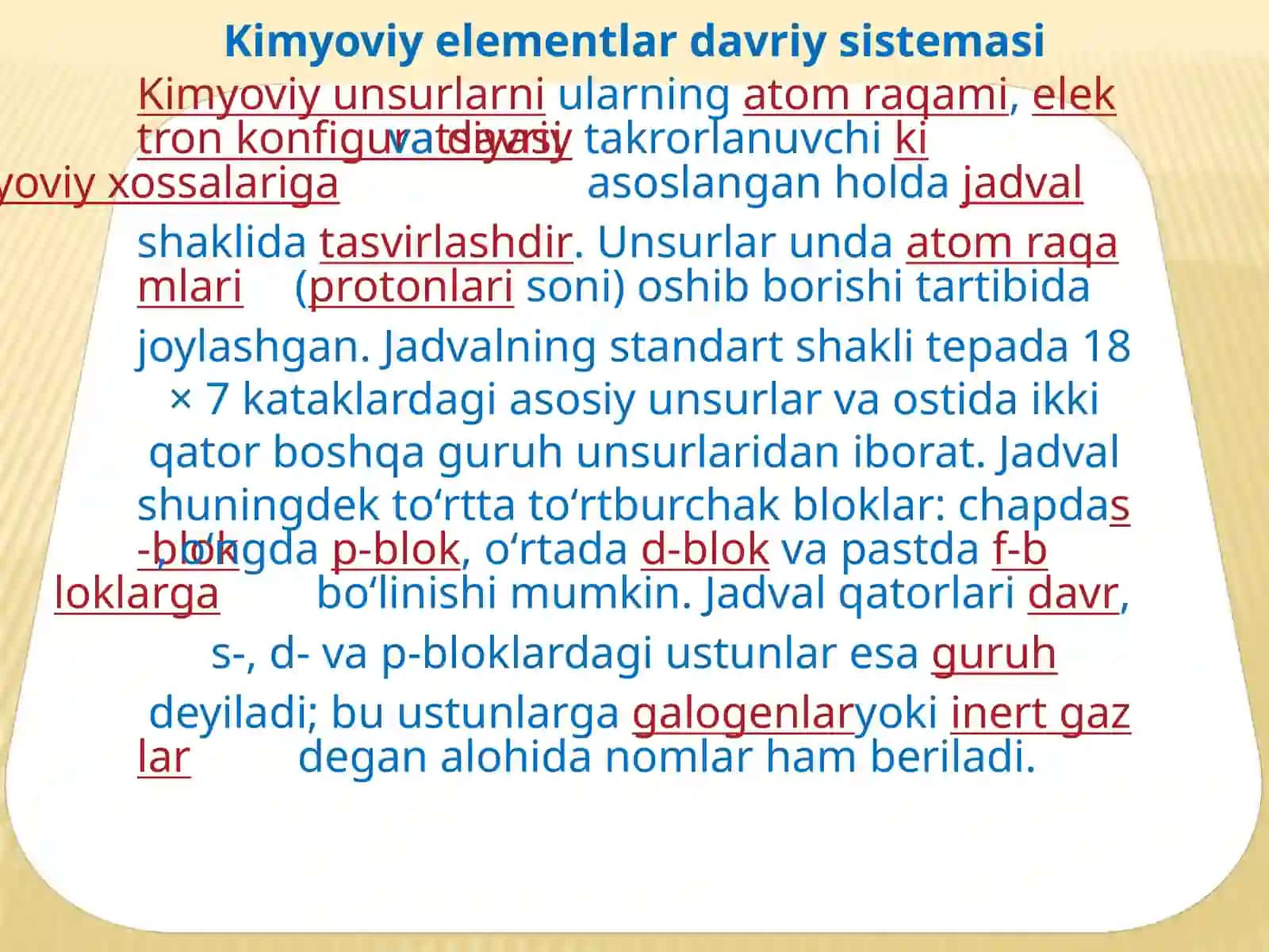 D.I.Mendeleyev davriy jadvali haqida tushuncha. 3