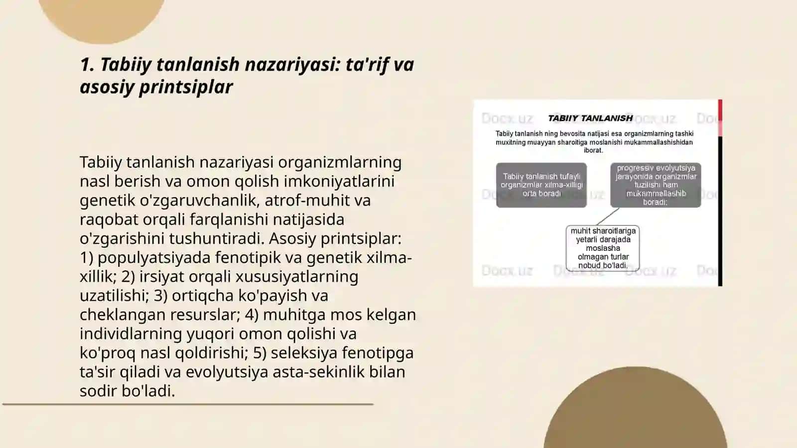 Tabiiy va jinsiy tanlanish nazaryalari 3