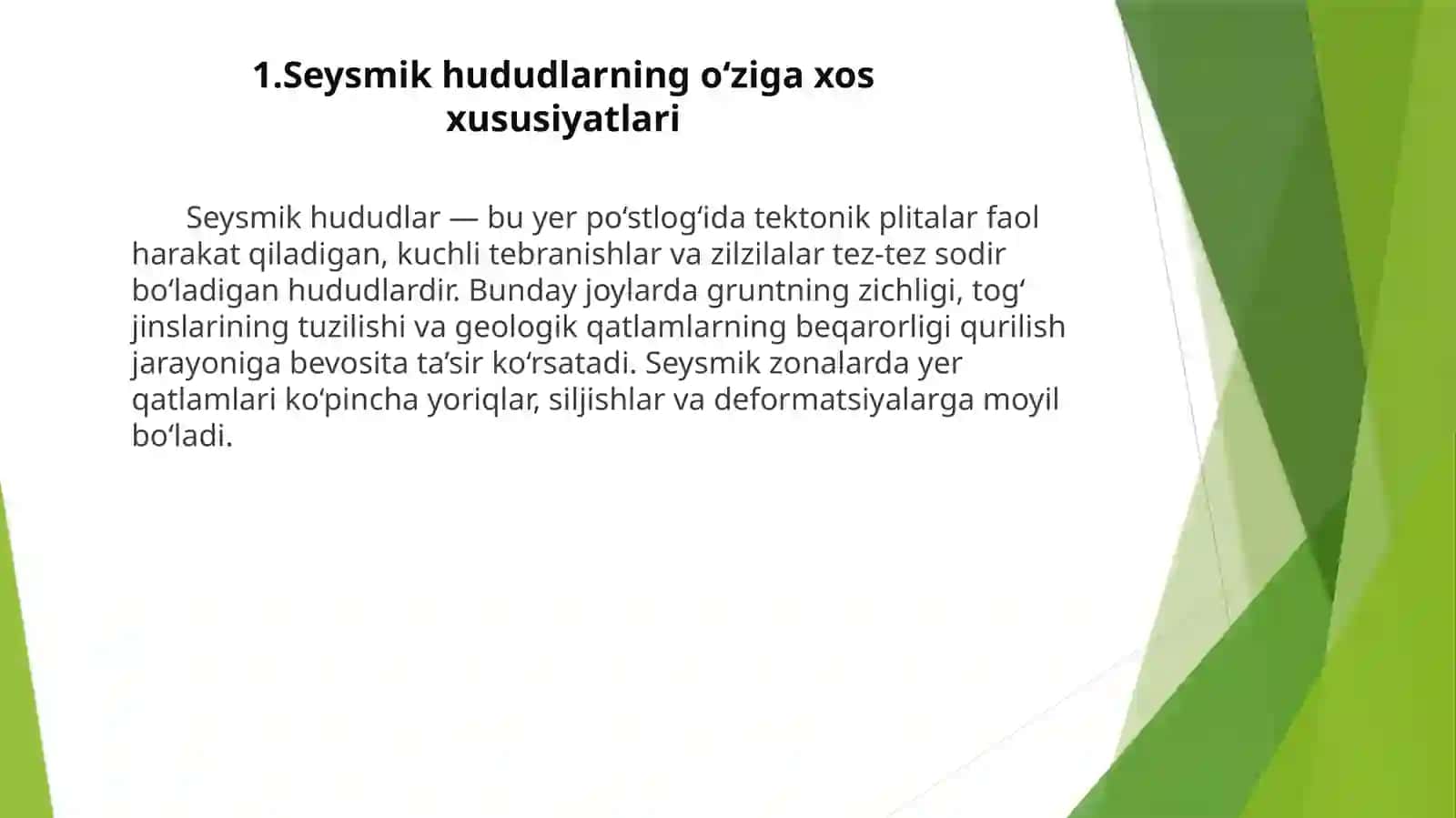 Seysmik hududlarda qurilish 3