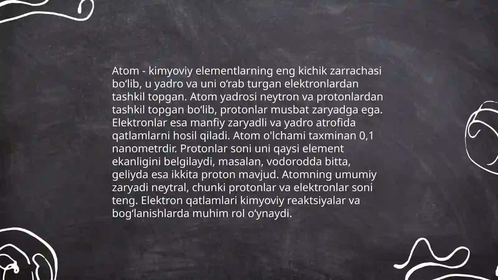 Atomning murakkabligini isbotlovchi dalillarni oʻrgatish 3