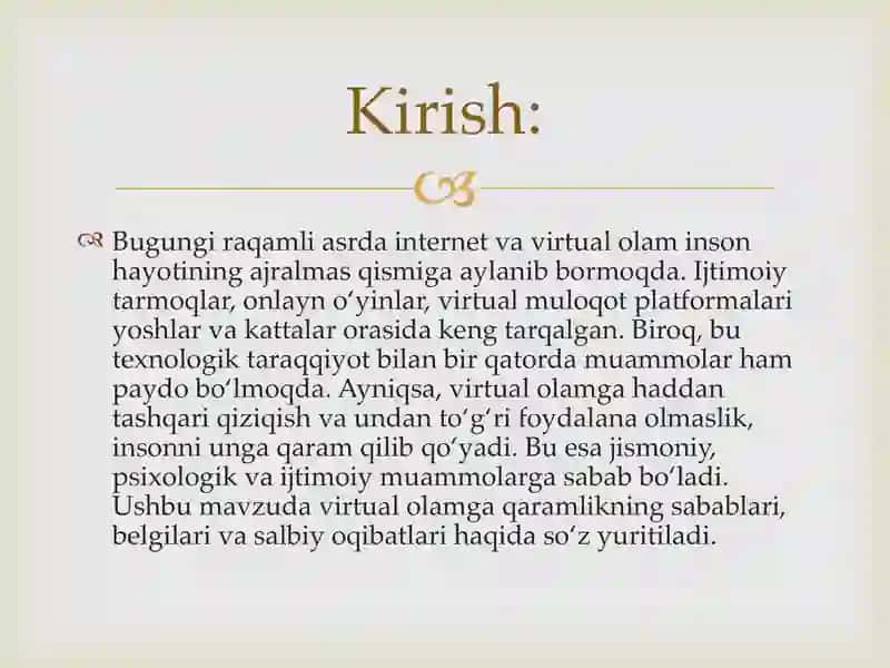 Virtual olamga qaramlik va uning oqibatlari 3