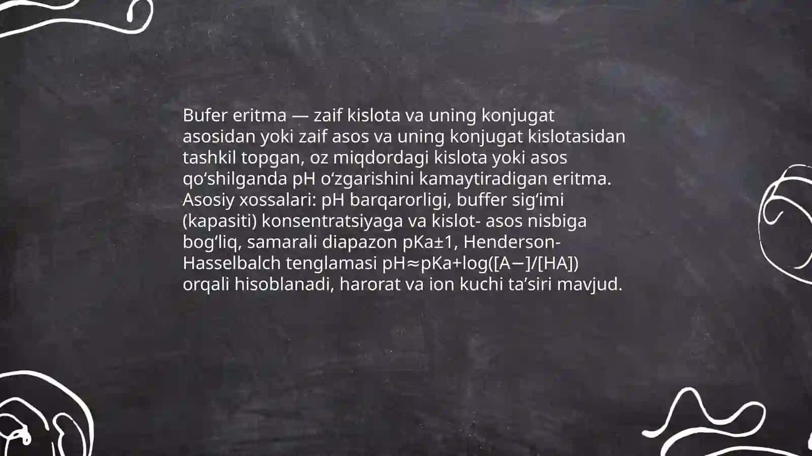 Bufer eritmalar tarkibi va ishlatilish sohalari 3