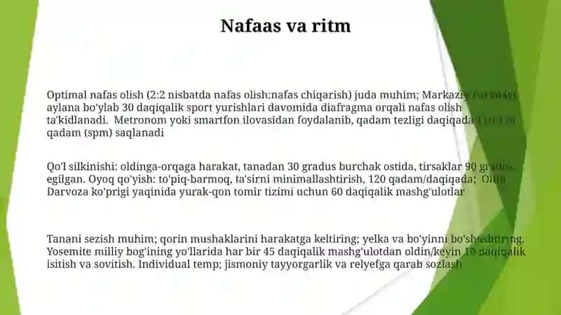 Sportcha yurish texnikasini urgatish 3
