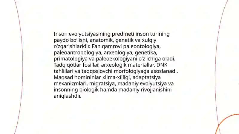 Inson evolyutsiyasining predmeti va fan qamrovi 3