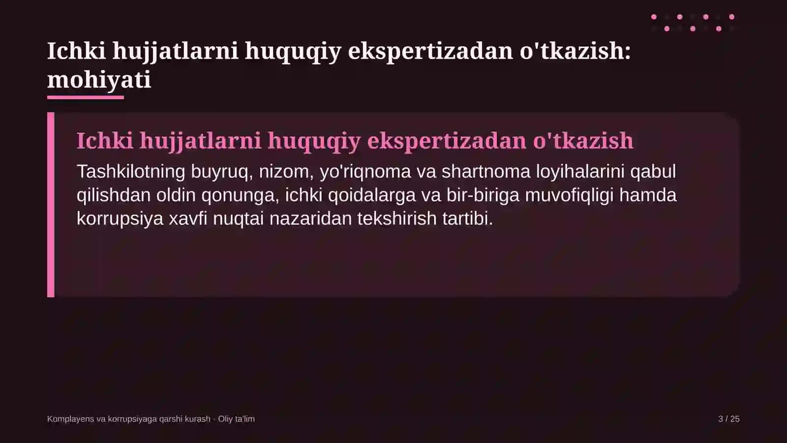 vinochilik korxonalarida ichki me'yoriy hujjatlarni huquqiy ekspertizadan o'tkazish 2301 3