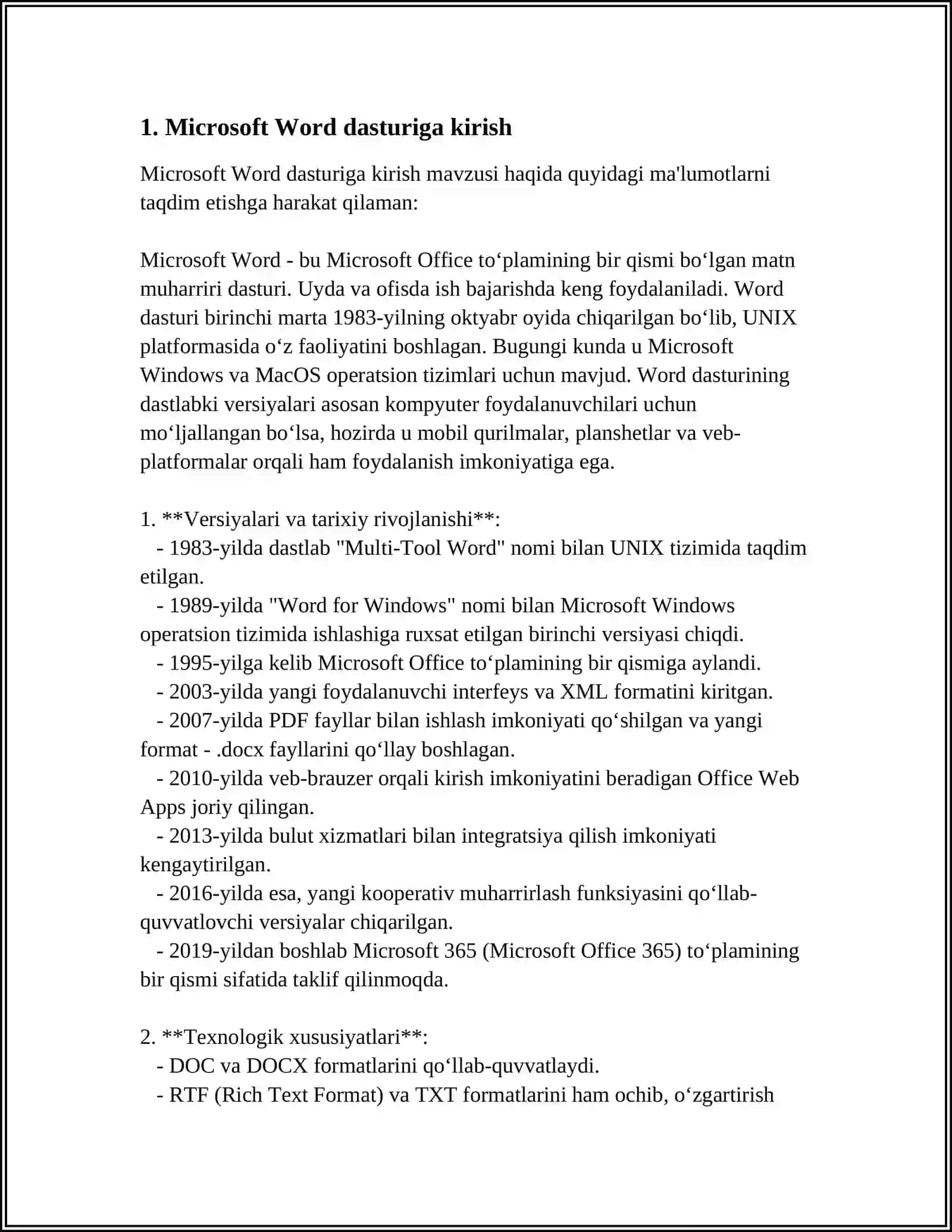 MICROSOFT WORD MATN MUHARRIRI VA UNING INTERFEYSI 3