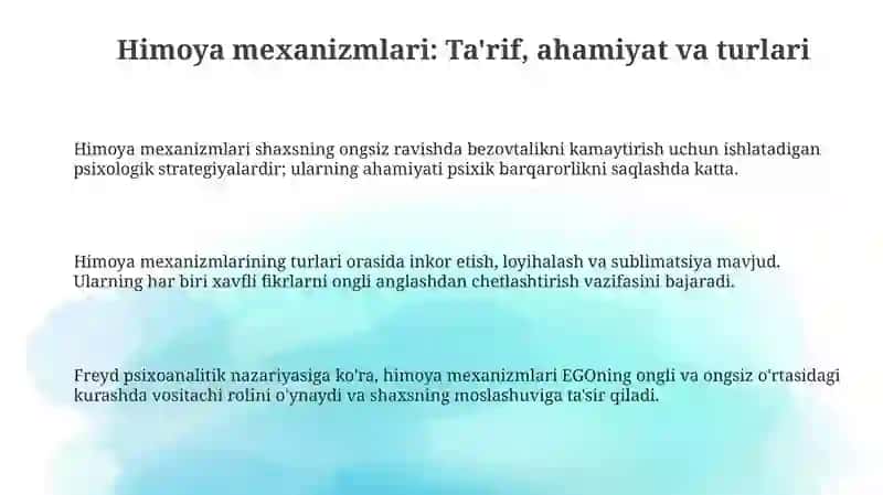 Shaxsning himoya mexanizmlari 3