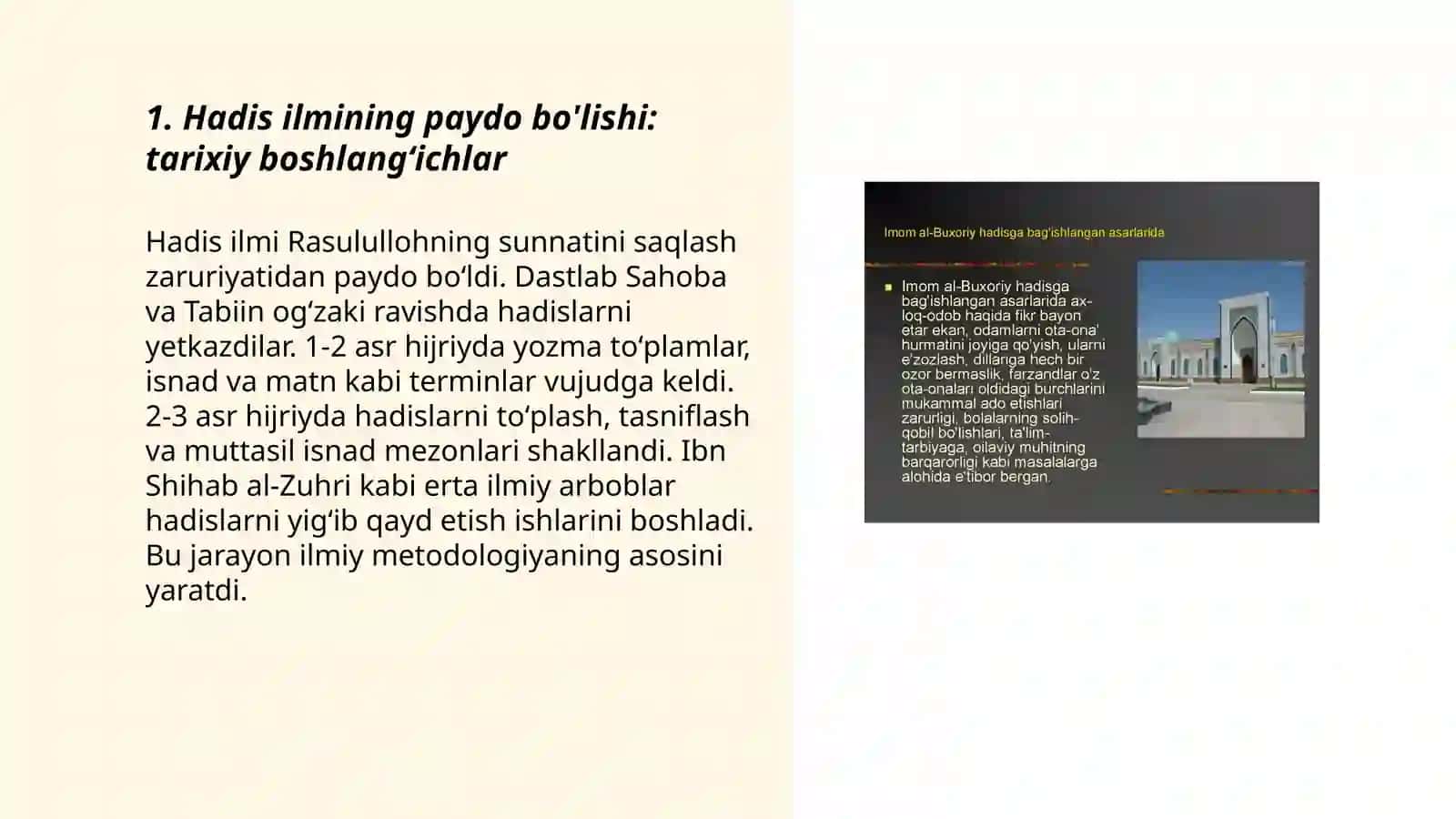 Hadis ilmining paydo bo'lishi 3