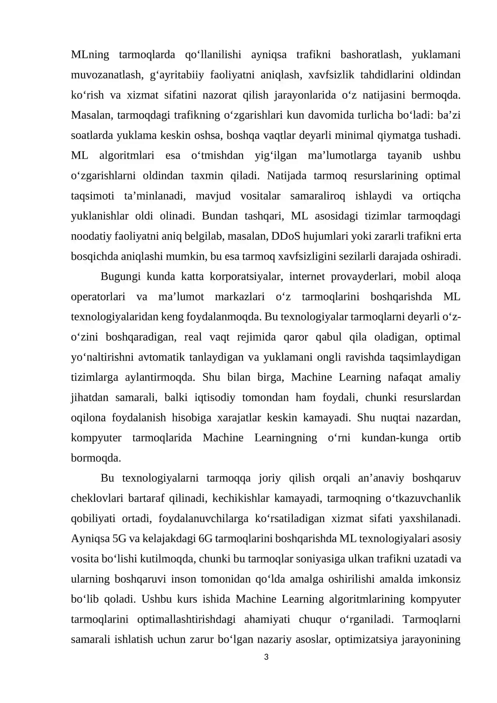 Machine Learning algoritmlarining tarmoq optimizatsiyasidagi roli 3
