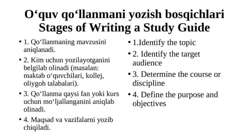 O‘quv qo‘llanma yozish 3