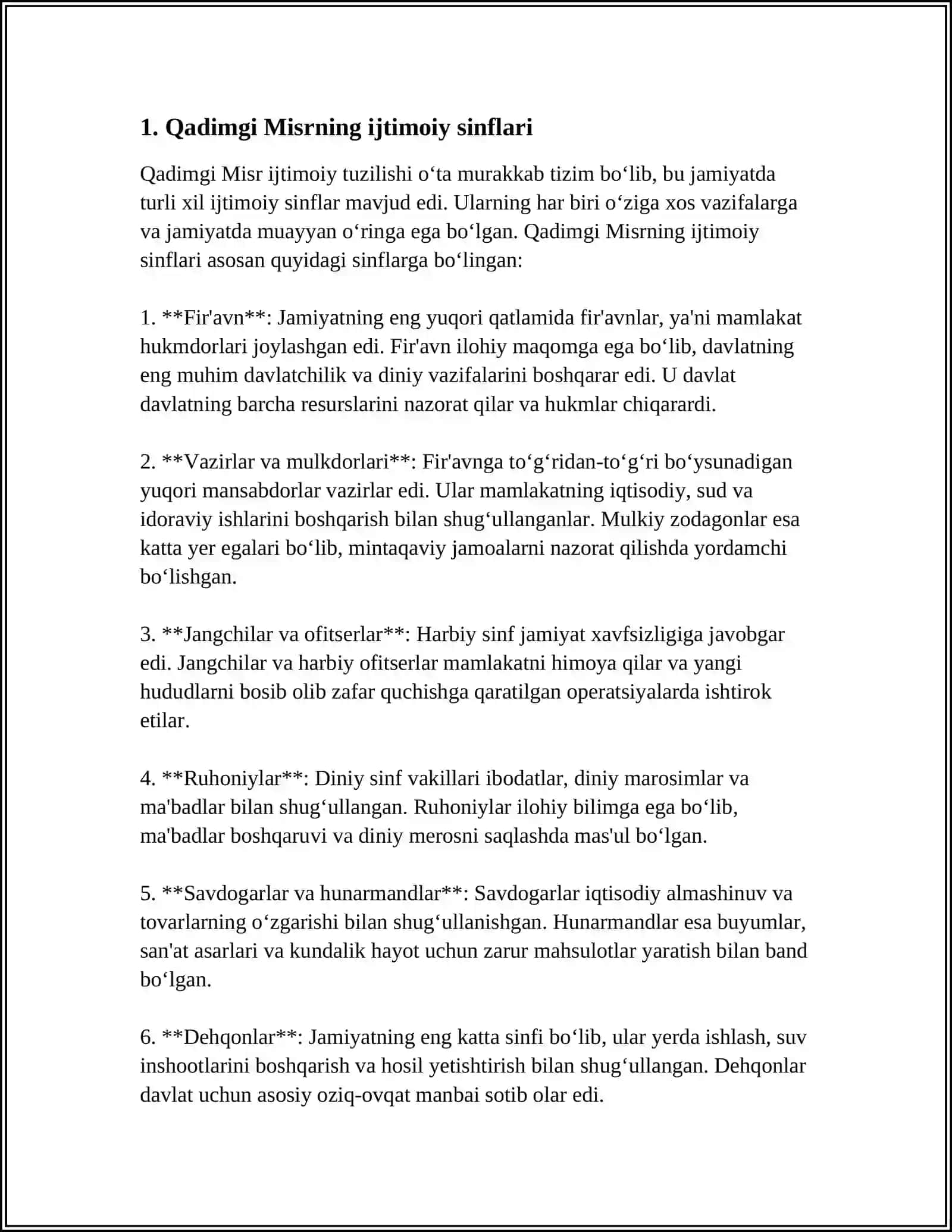 QADIMGI MISRNING IJTIMOIY TIZIMI 3