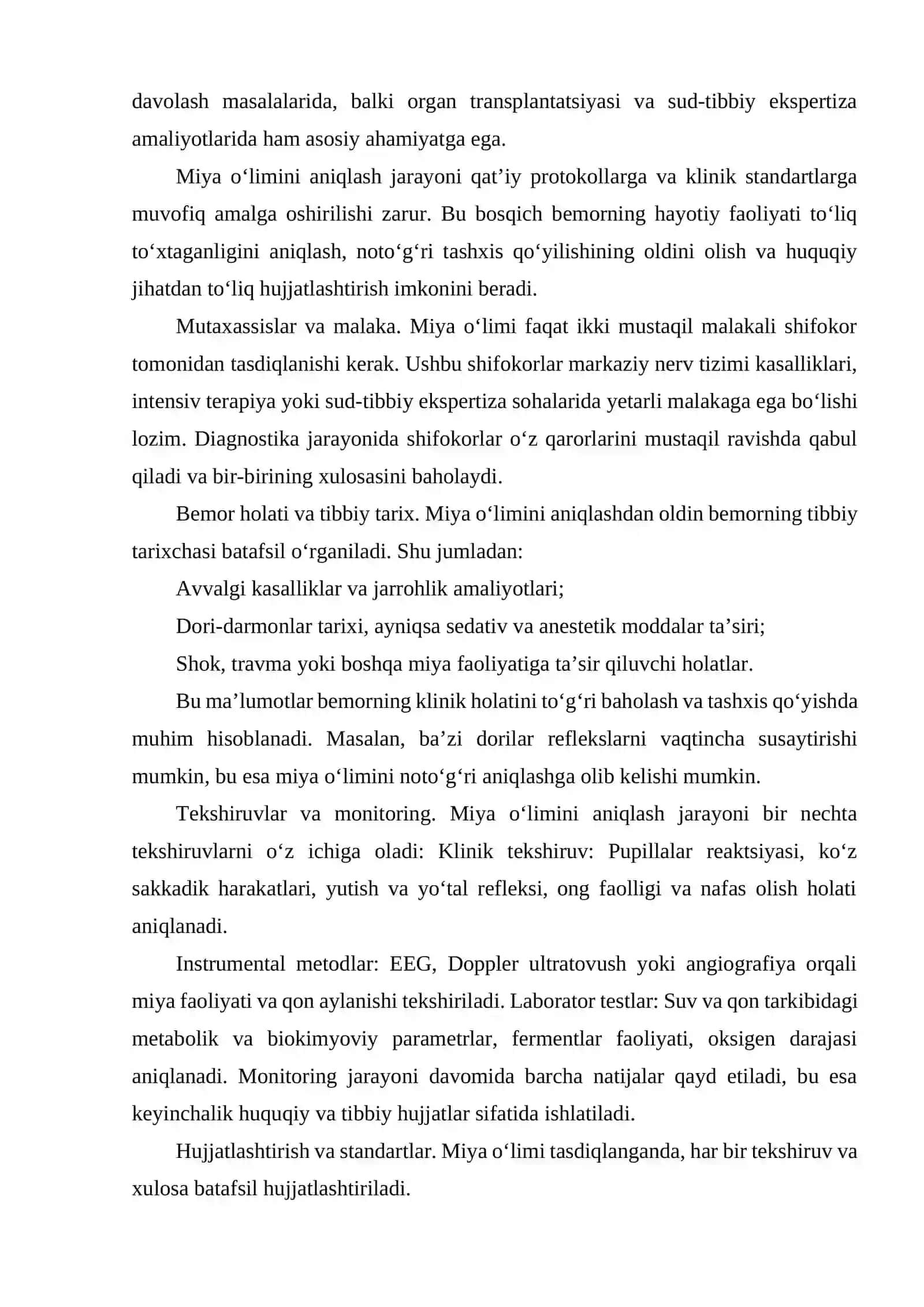 Miya O'LIMINING DIAGNOSTIKASI. O'LIM VAQTINI ANIQLASH 3