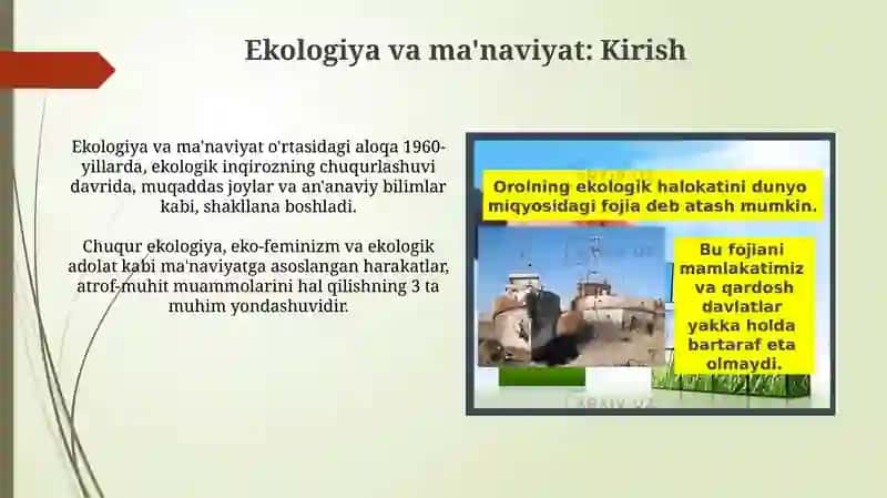 Ekologiya va Ma'naviyat 3