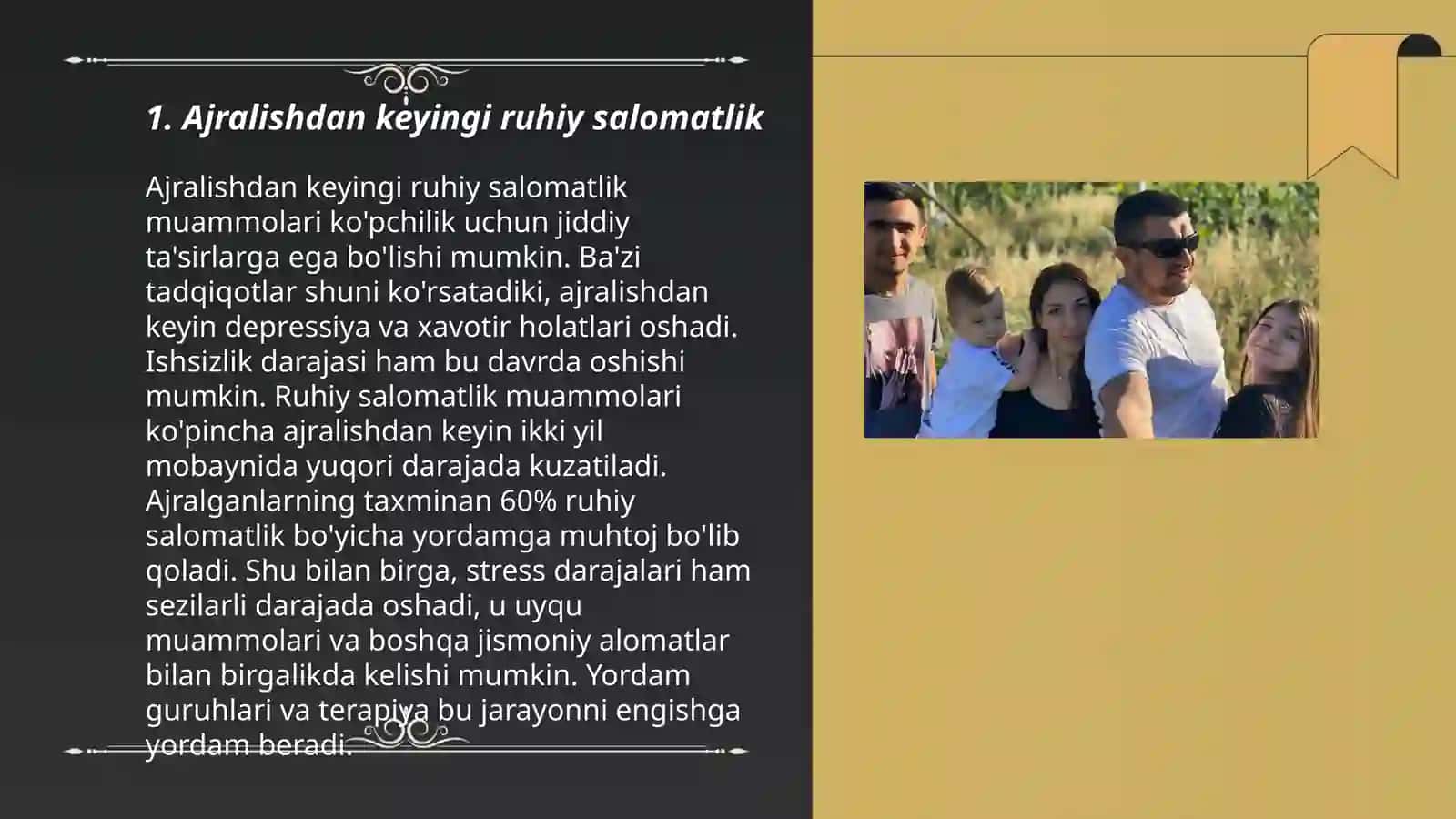 Oilaviy psixoterapiyaning yo'nalishlari ajralish psixologiyasi 3