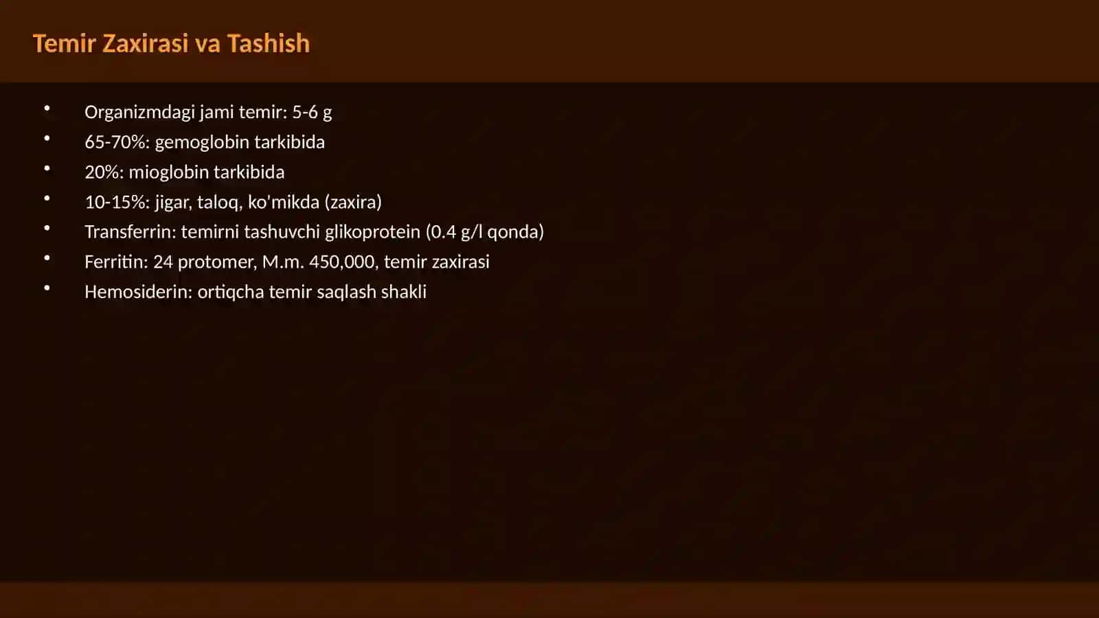 Temir Almashinuvi va Gemostaz 3