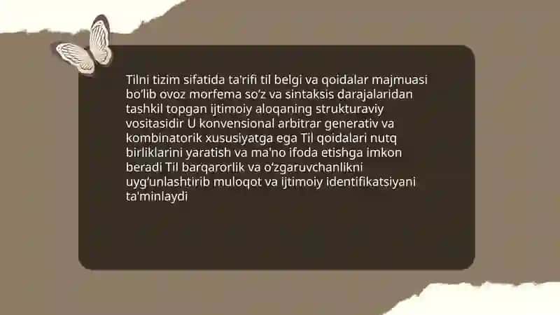 Tilning sistema sifatida 3