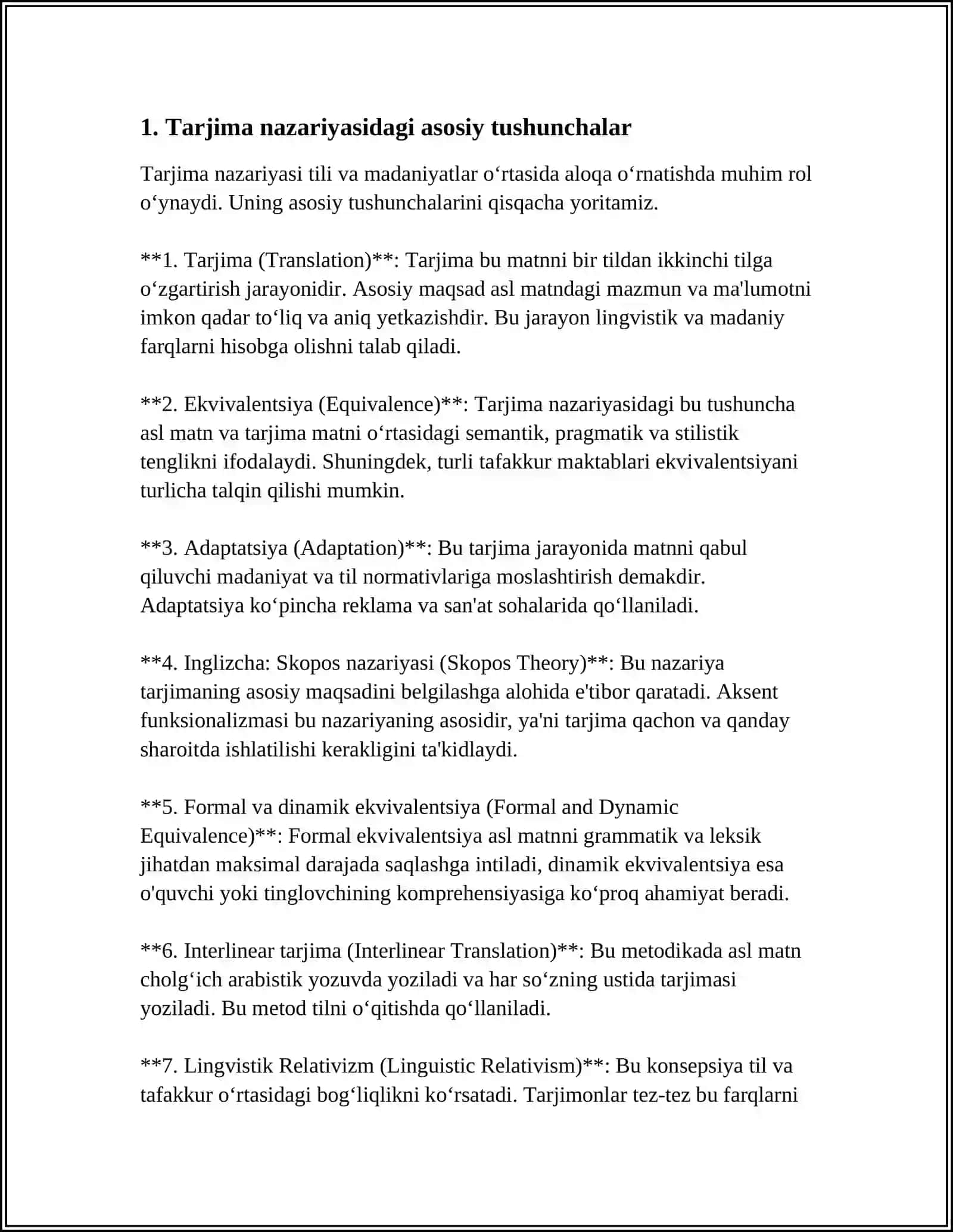 THE MAIN PROBLEMS IN THE THEORY OF TRANSLATION 3