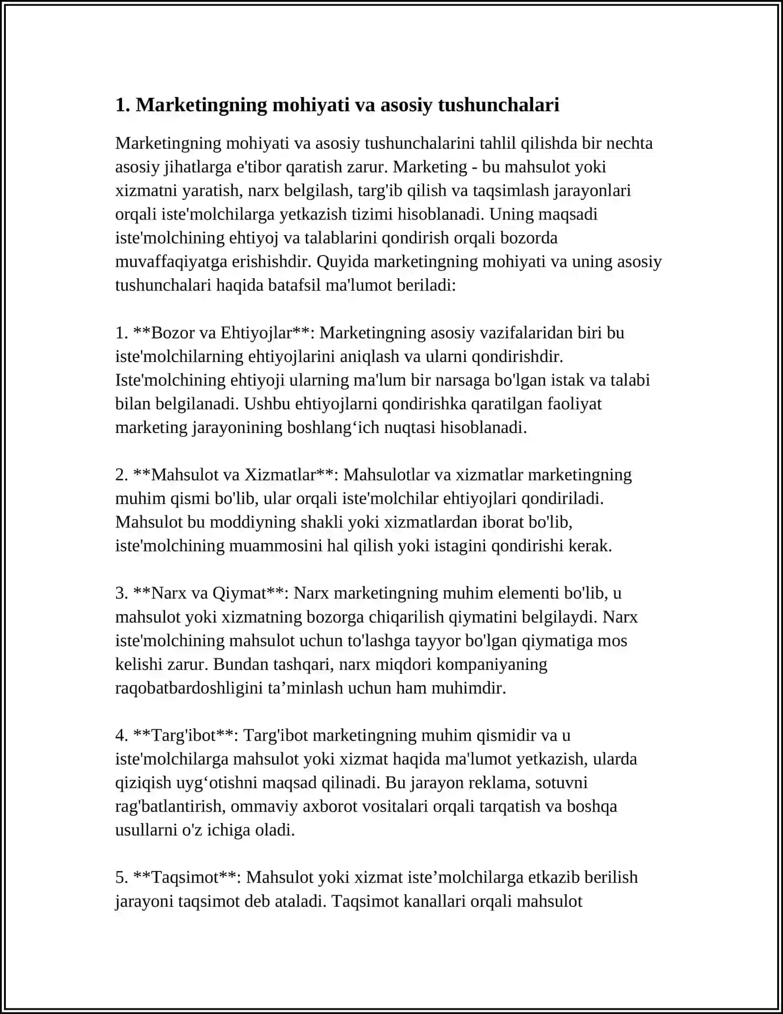 MARKETINGNING MOHIYATI 3