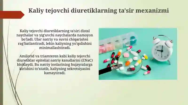 Diuretik dori vositalari klassifikatsiyasi 3