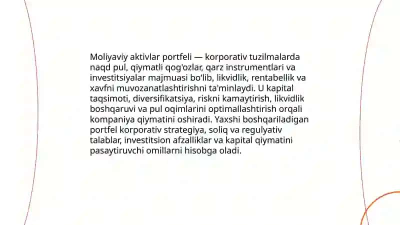 Moliyaviy aktivlar portfeli 3