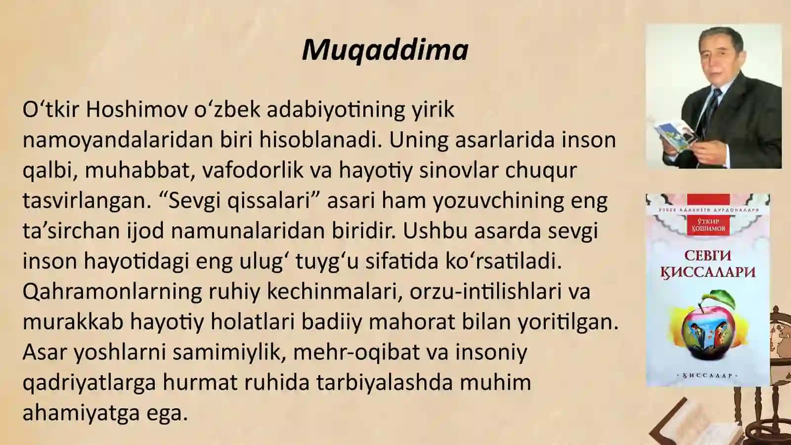 O‘tkir Hoshimov  “Sevgi qissalari” 3