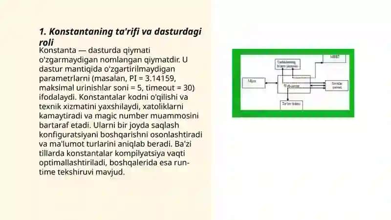Konstantalar va ularning dasturdagi ahamiyati 3
