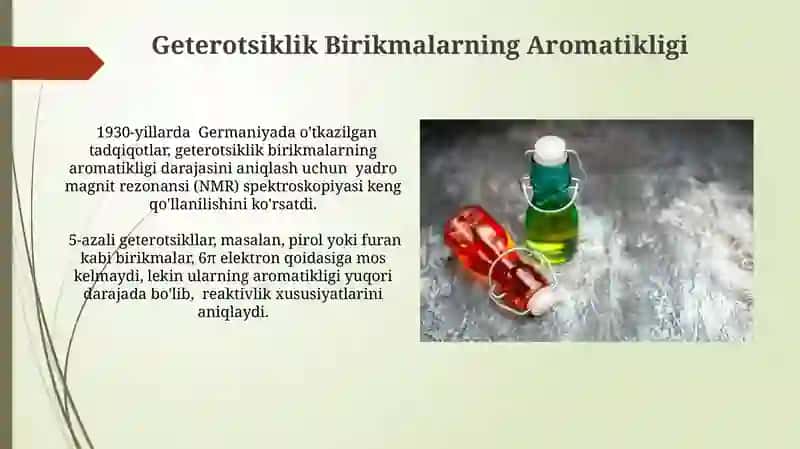 Heterotsiklik Birikmalarning Aromatikligi 3