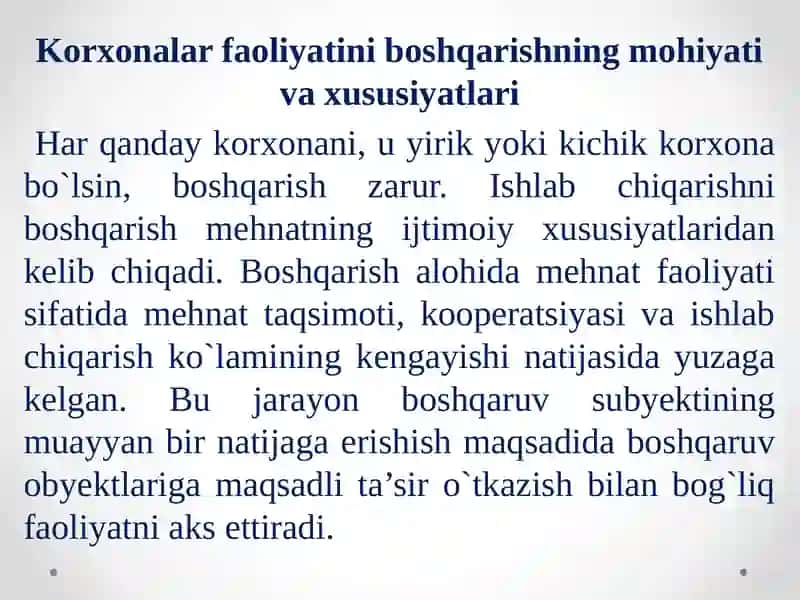 Korxonani boshqarish 3
