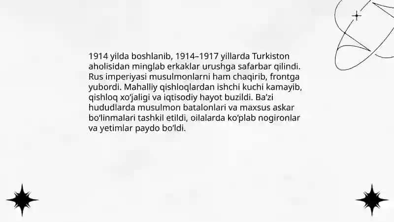 TURKISTON XX ASR BOSHLARIDA (1900-1917-YILLAR) 3